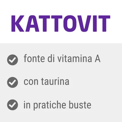 KATTOVIT, fonte di vitamina A, con taurina, in pratiche buste