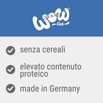wow Cat, senza cereali, elevato contenuto proteico, made in Germany