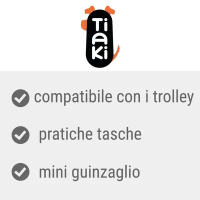 Tiaki, compatibile con i trolley, pratiche tasche, mini guinzaglio