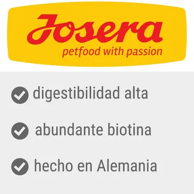 Josera petfood with passion. Digestibilidad alta, abundante biotina, hecho en Alemania.