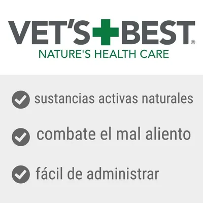VET'S BEST NATURE'S HEALTH CARE. Sustancias activas naturales, combate el mal aliento, fácil de administrar.