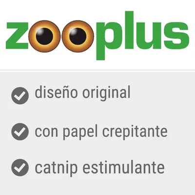 zooplus. diseño original, con papel crepitante, catnip estimulante