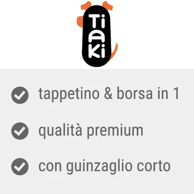 Tiaki, tappetino & borsa in 1, qualità premium, con guinzaglio corto