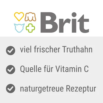 Brit, viel frischer Truthahn, Quelle für Vitamin C, naturgetreue Rezeptur (besedilo v nemščini)