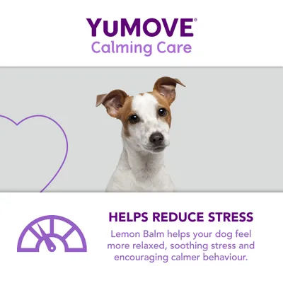 YuMOVE Calming Care. Helps reduce stress. Lemon Balm helps your dog feel more relaxed, soothing stress and encouraging calmer behaviour.