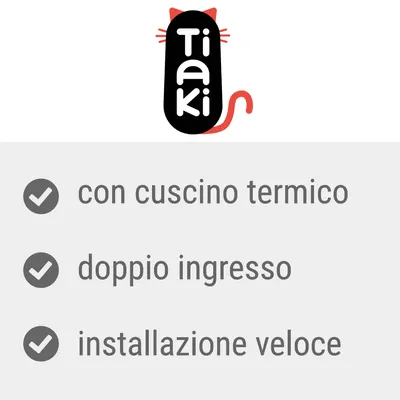 Tiaki, con cuscino termico, doppio ingresso, installazione veloce