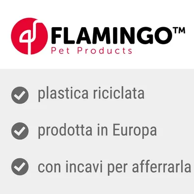 FLAMINGO Pet Products, plastica riciclata, prodotta in Europa, con incavi per afferrarla