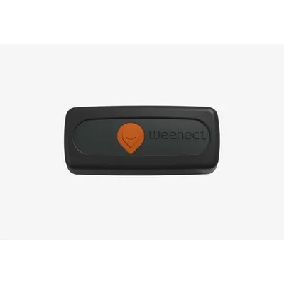 Weenect GPS tracker s oranžovým symbolem na přední straně
