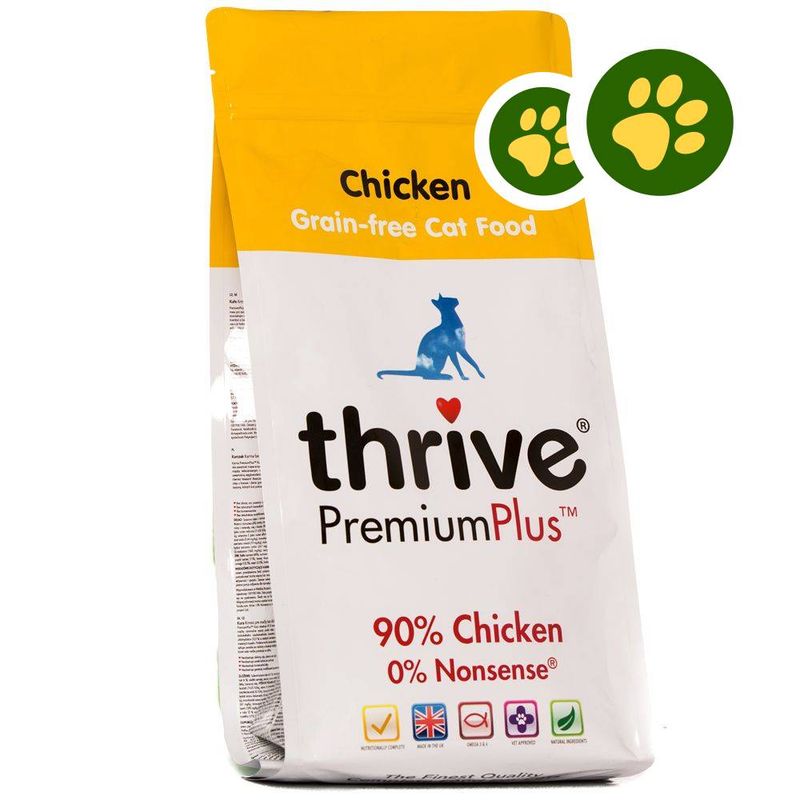 2x zooPont: 1,5 kg Thrive Premium Plus száraz macskatápok