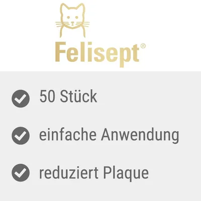 Felisept. 50 pieces, easy to use, reduces plaque.