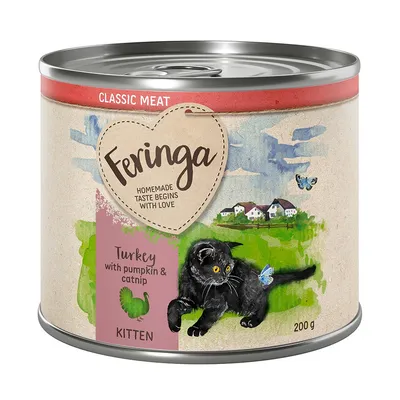 Feringa Classic Meat, Turkey mit Kürbis und Katzenminze, Kitten, 200 g. Homemade taste begins with love.