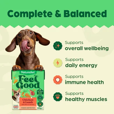 Naturediet Feel Good Adult - Chicken & Lamb - 18 x 390g Naturediet Feel Good Adult - Chicken & Lamb - 18 x 390g