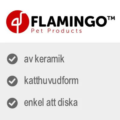 FLAMINGO Pet Products. av keramik, katthuvudform, enkel att diska