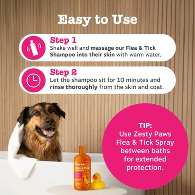 Zesty Paws Flea & Tick Shampoo - 250ml