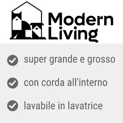 Modern Living; super grande e grosso, con corda all'interno, lavabile in lavatrice
