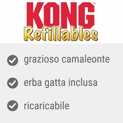 KONG Refllables: grazioso camaleonte, erba gatta inclusa, ricaricabile