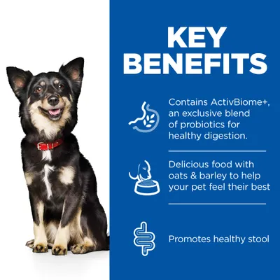 KEY BENEFITS: Contains ActivBiome+, an exclusive blend of probiotics for healthy digestion. Delicious food with oats & barley to help your pet feel their best. Promotes healthy stool.