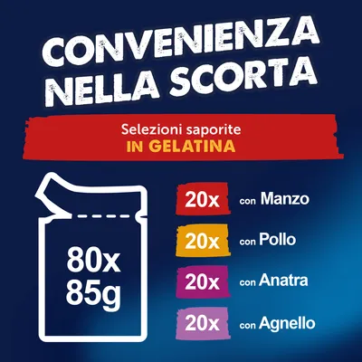 Felix Le Ghiottonerie in Gelatina 80 x 85 g - Varietà di carne (Manzo, Pollo, Agnello, Anatra) Felix Le Ghiottonerie in Gelatina 80 x 85 g - Varietà di carne (Manzo, Pollo, Agnello, Anatra)