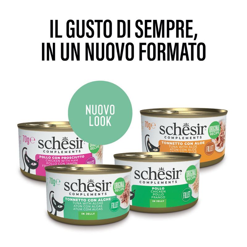 Schesir Complements Fletto in gelatina Alimento umido per gatti, 6 x 70 g
