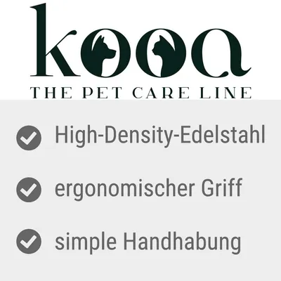 kooa. High-Density-Edelstahl, ergonomischer Griff, simple Handhabung.