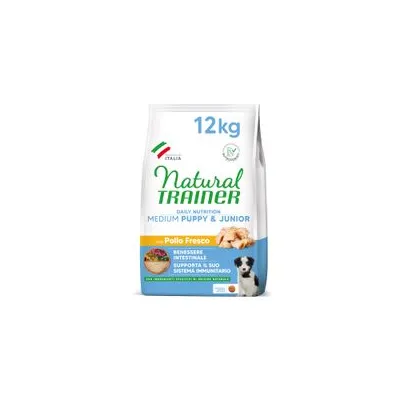 Natural Trainer Puppy & Junior Medium met kip