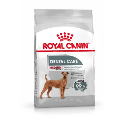 Royal Canin Dental Care Medium, reducerer tandstensdannelse, til hunde fra 11-25 kg. Dokumenterede resultater: 99% reduceret tandstensdannelse.