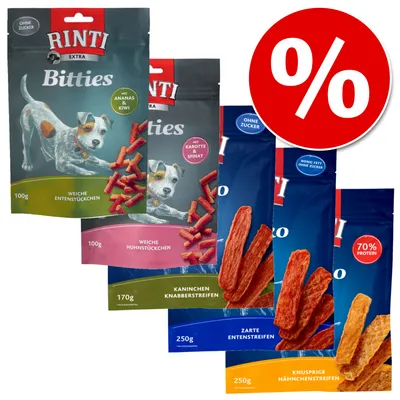 Lot mixte : 5 variétés de friandises RINTI pour chien