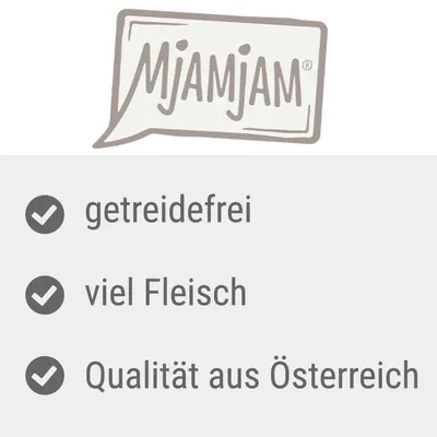 Mjamjam. Getreidefrei, viel Fleisch, Qualität aus Österreich.