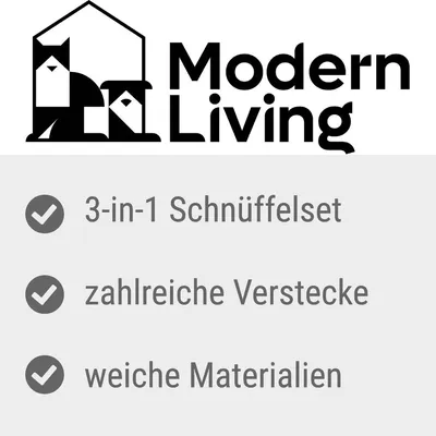 Modern Living. 3-in-1 Schnüffelset, zahlreiche Verstecke, weiche Materialien. Texte en allemand.