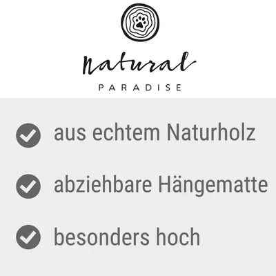Natural Paradise. Aus echtem Naturholz, abziehbare Hängematte, besonders hoch.