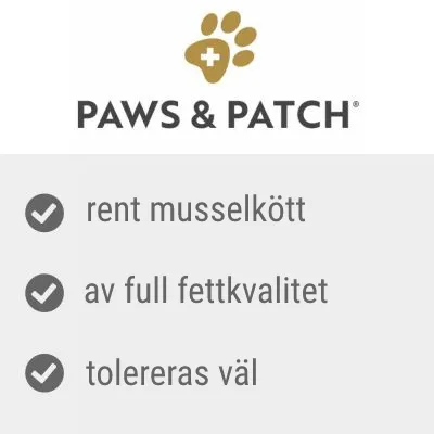 PAWS & PATCH. rent musselkött, av full fettkvalitet, tolereras väl