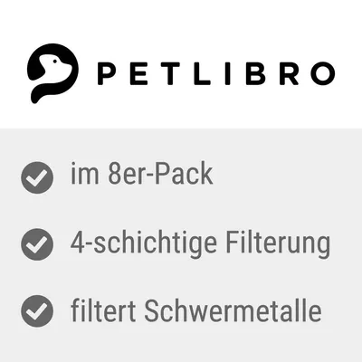 PETLIBRO. Im 8er-Pack, 4-schichtige Filterung, filtert Schwermetalle.