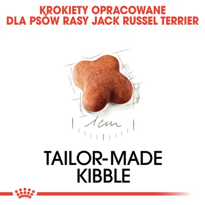 KROKIETY OPRACOWANE DLA PSÓW RASY JACK RUSSEL TERRIER, Tailor-made kibble, krokiet o długości 1 cm