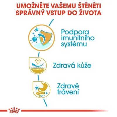 Podpora imunitního systému, zdravá kůže, zdravé trávení. Umožněte vašemu štěněti správný vstup do života.