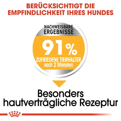 Berücksichtigt die Empfindlichkeit Ihres Hundes. Nachweisbare Ergebnisse: 91% zufriedene Tierhalter nach 2 Monaten. Besonders hautverträgliche Rezeptur.