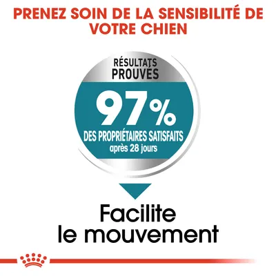 Prenez soin de la sensibilité de votre chien. Résultats prouvés : 97 % des propriétaires satisfaits après 28 jours. Facilite le mouvement.