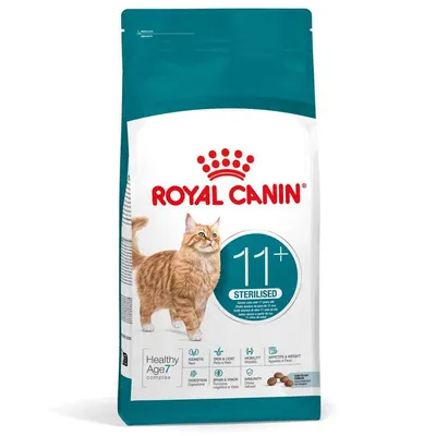 ROYAL CANIN 11+ Steriloitu, Healthy Age 7 -yhdistelmä, munuaiset, iho & turkki, liikkuvuus, ruokahalu & paino, ruoansulatus, aivot & näkökyky, immuniteetti, nappulakuva.