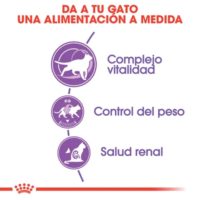 Da a tu gato una alimentación a medida. Complejo vitalidad, control del peso, salud renal.