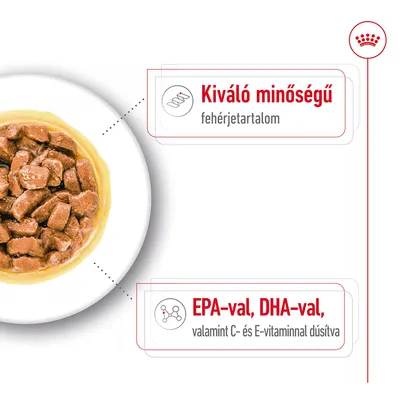 Kiváló minőségű fehérjetartalom. EPA-val, DHA-val, valamint C- és E-vitaminnal dúsítva.