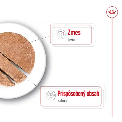 Zmes živín. Prispôsobený obsah kalórií.