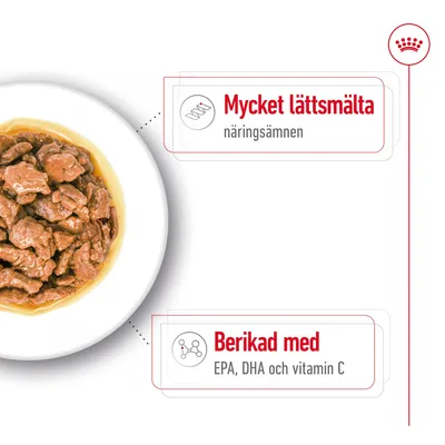 Mycket lättsmälta näringsämnen. Berikad med EPA, DHA och vitamin C.