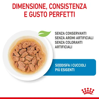 Dimensione, consistenza e gusto perfetti. Senza conservanti, senza aromi artificiali, senza coloranti artificiali. Soddisfa i cuccioli più esigenti.