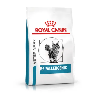 ROYAL CANIN VETERINARY ANALLERGENIC, Verpackung mit Katzenabbildung