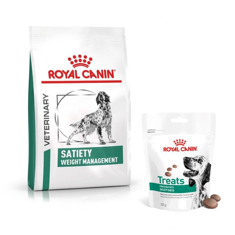 Royal Canin Veterinary Canine Satiety +  3 x 230 g Satiety Snack kaupan päälle!