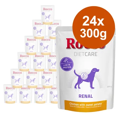 Rocco Diet Care Renal, kylling med sød kartoffel, 24x300g, lavt proteinindhold.
