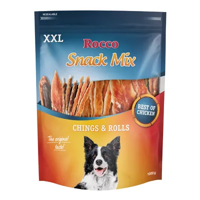 Rocco Snack Mix XXL, Chings & Rolls, Best of Chicken, The original taste!, wiederverschliessbare Verpackung, 1000g.