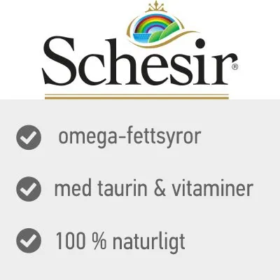 Schesir. omega-fettsyror, med taurin & vitaminer, 100 % naturligt
