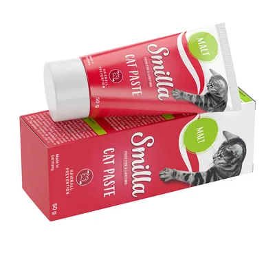 Smilla Cat Paste with malt, 50g, for prevention of hairballs. Made in Germany.