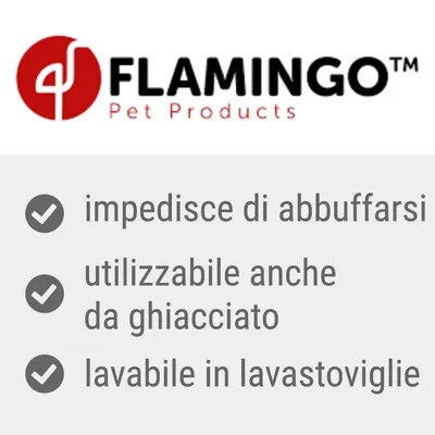 FLAMINGO Pet Products. impedisce di abbuffarsi, utilizzabile anche da ghiacciato, lavabile in lavastoviglie.