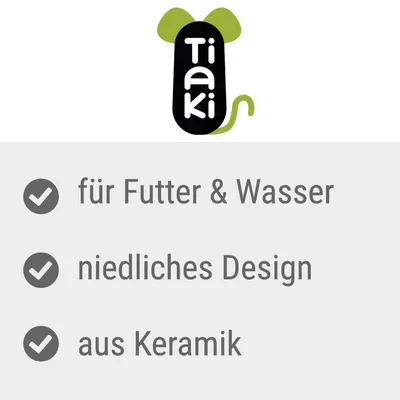 Tiaki. Für Futter & Wasser, niedliches Design, aus Keramik.